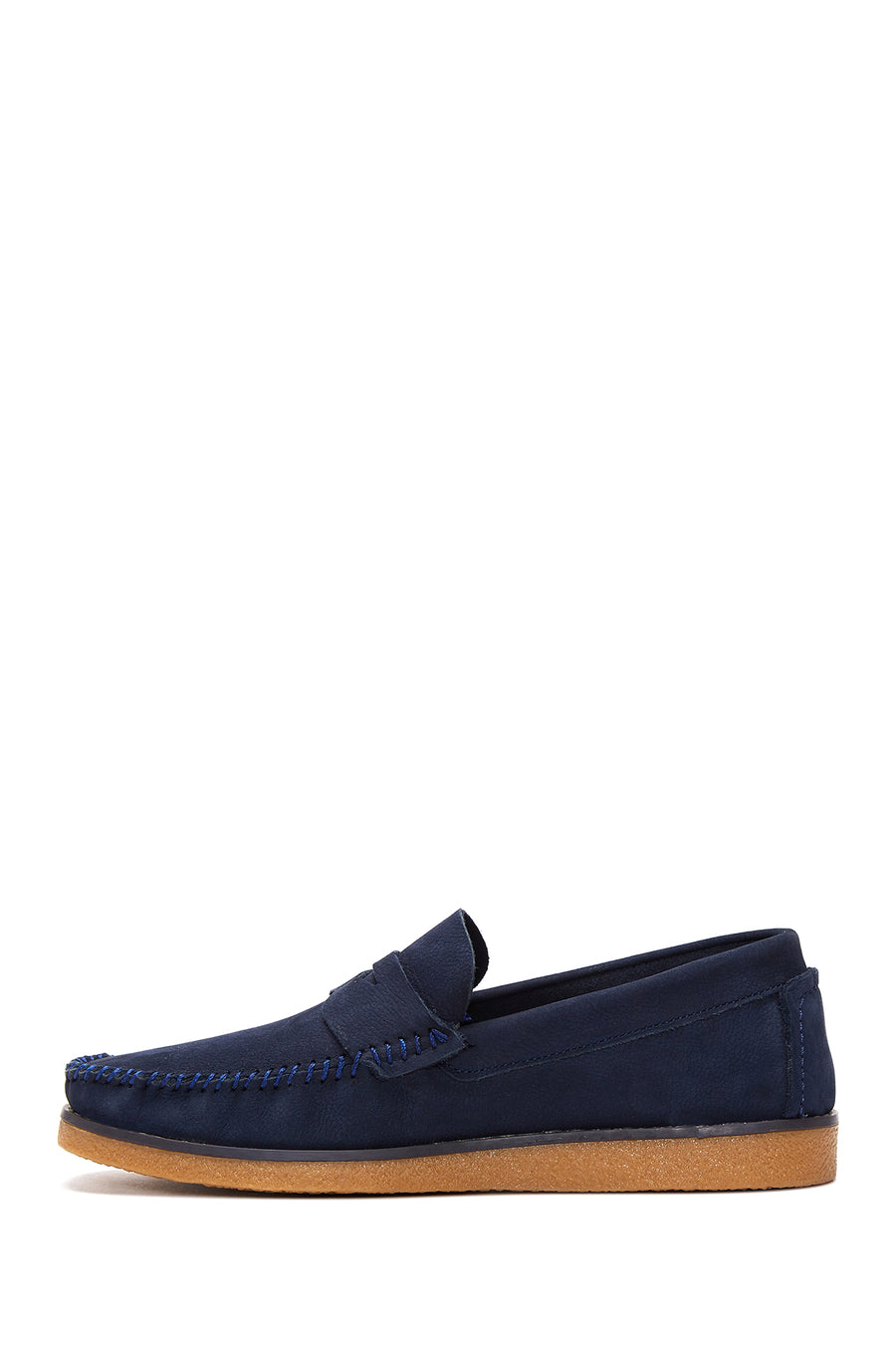 Erkek Lacivert Deri Casual Loafer