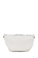 Women's White Long Strap Stone Cross Bag | Derimod