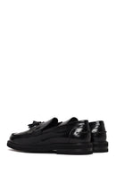Male Black Tasselled Leather Loafer | Derimod