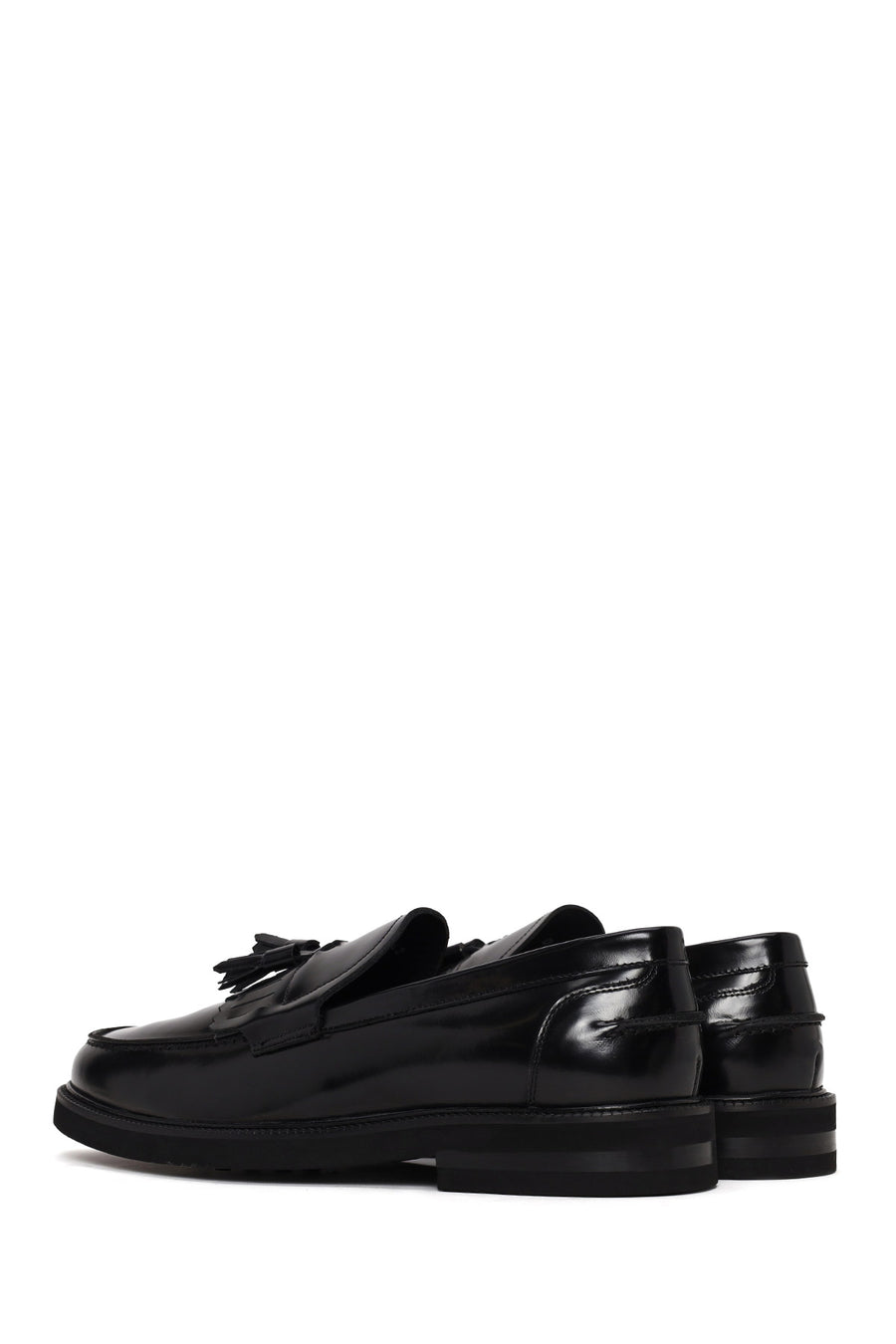 Male Black Tasselled Leather Loafer