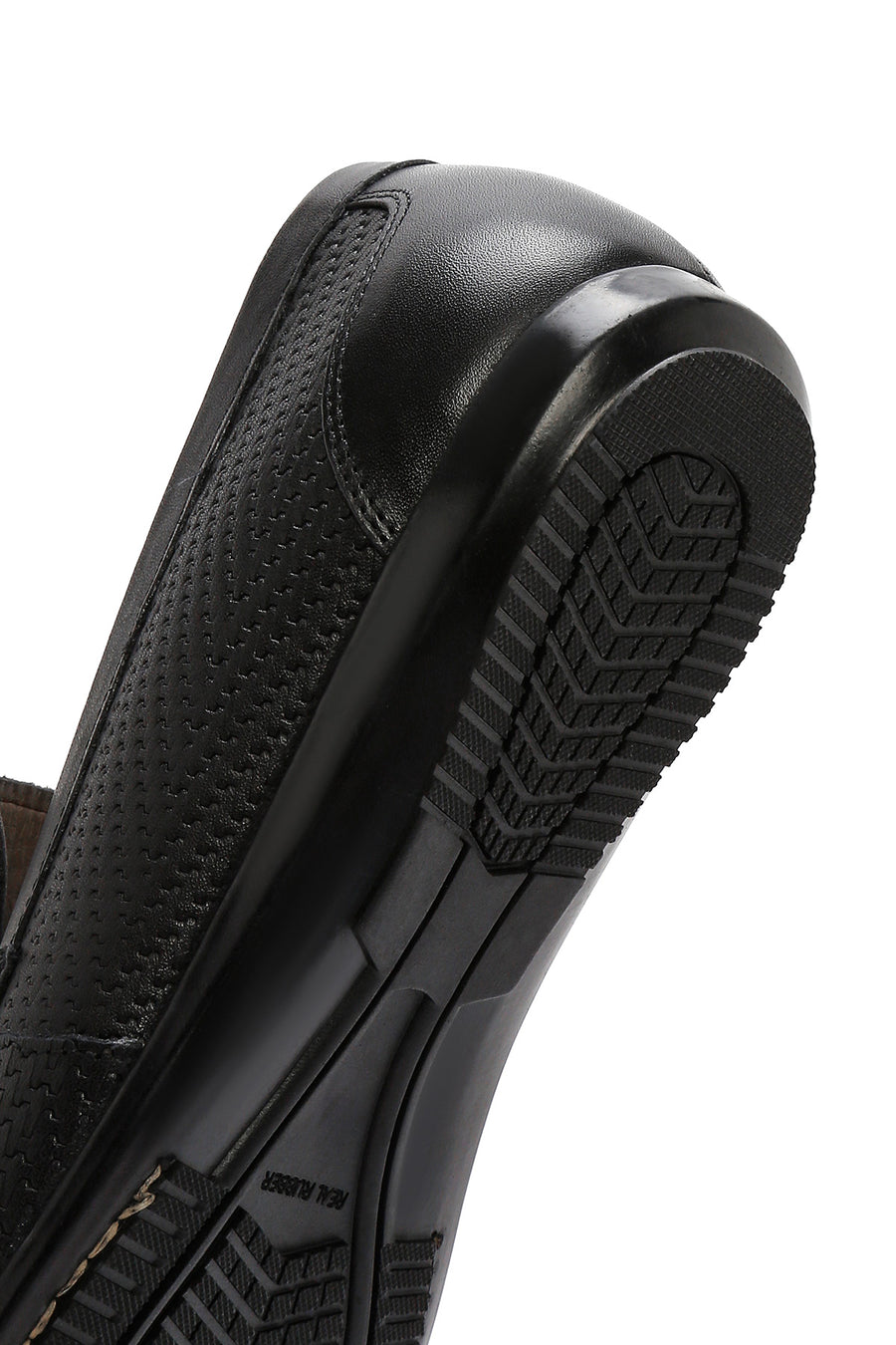 Erkek Siyah Baskılı Deri Casual Loafer