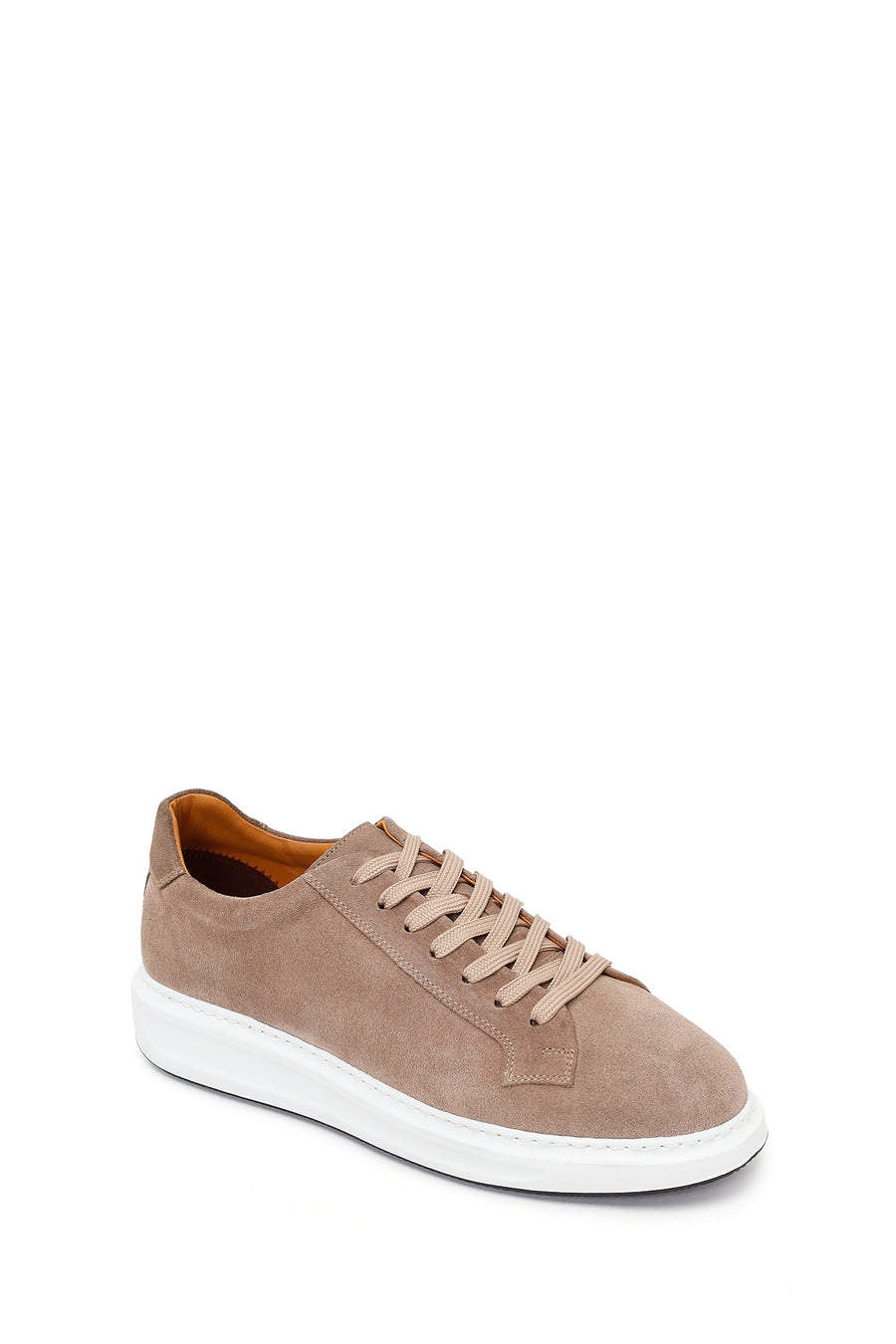 Male Beige Lace-Up Suede Leather Sneaker