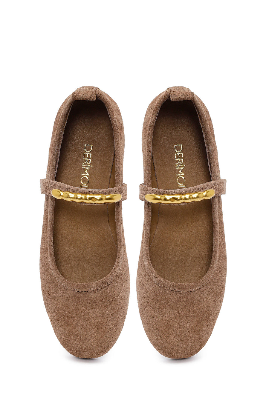 Woman Mink Buckled Suede Leather Ballet Flat