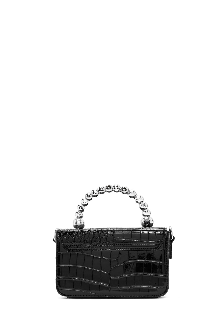 Women Black Long Strap Mini Classic Patent Crossbody Bag