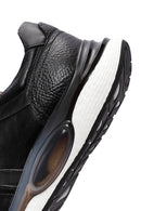 Erkek Siyah Bağcıklı Deri Sneaker | Derimod