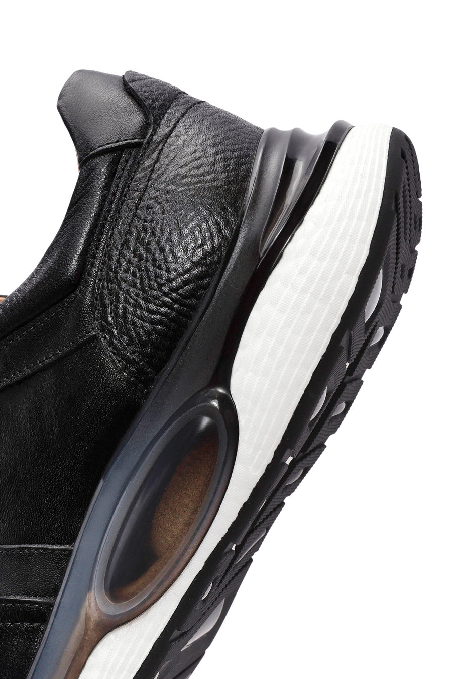 Erkek Siyah Bağcıklı Deri Sneaker