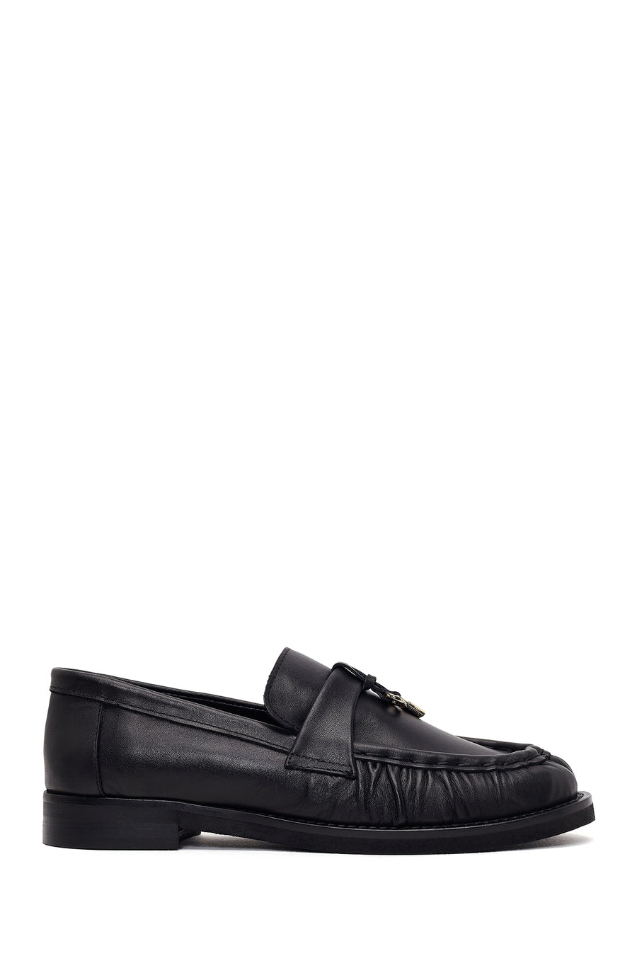 Kadın Siyah Deri Maskülen Loafer AF190071DV | Derimod