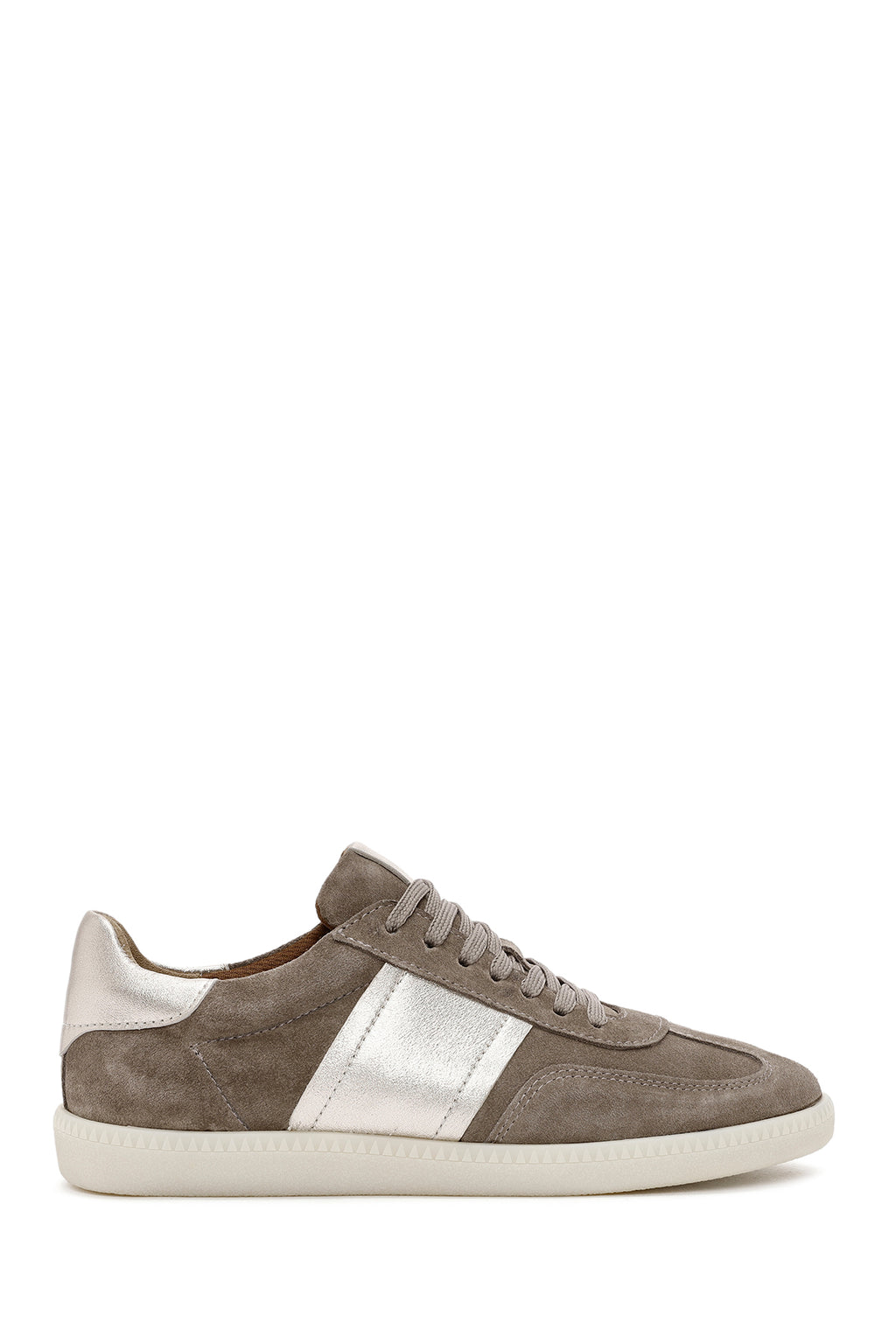Kadın Vizon Bağcıklı Süet Deri Sneaker