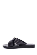 Women's Black Buckle Flat Slippers | Derimod