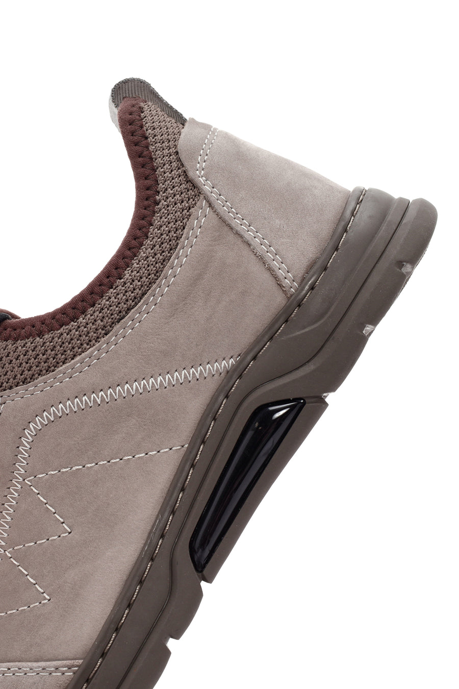 Erkek Vizon Bağcıklı Nubuk Deri Casual Sneaker