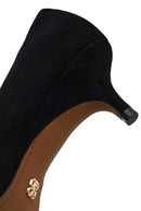 Woman Black Short Thin-Heeled Suede Stiletto | Derimod