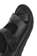 Women's Black Ankle Strap Chunky Sole Leather Comfort Sandals | Derimod