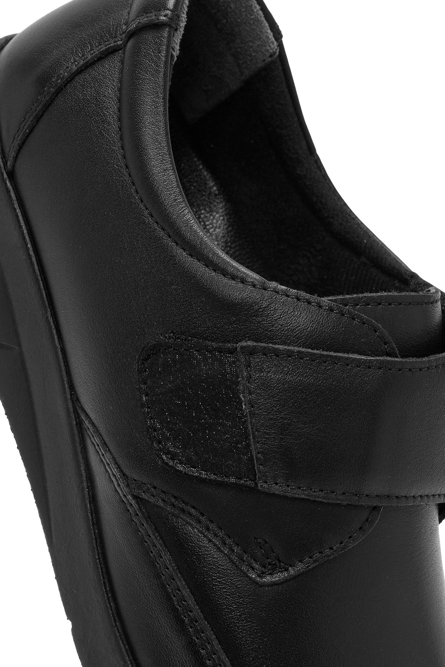 Women's Black Strappy Leather Comfort Shoes