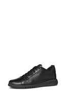 Geox Men's Black U Aerantis A - Tumb Laced Leather Sneaker | Derimod