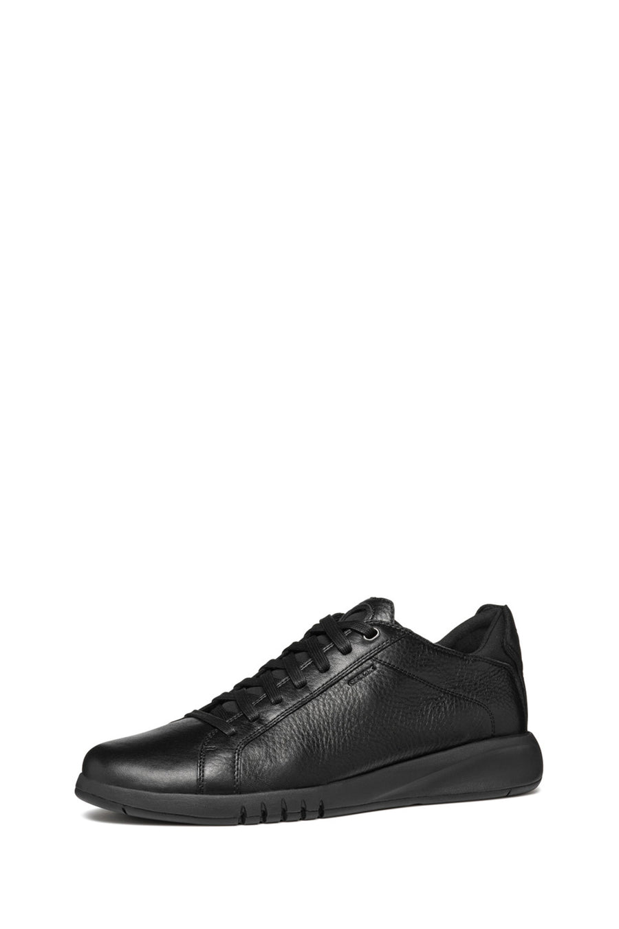 Geox Men's Black U Aerantis A - Tumb Laced Leather Sneaker