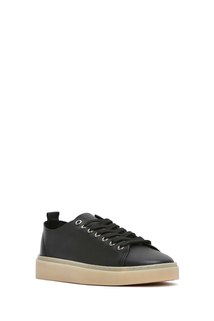 Erkek Siyah Bağcıklı Deri Sneaker