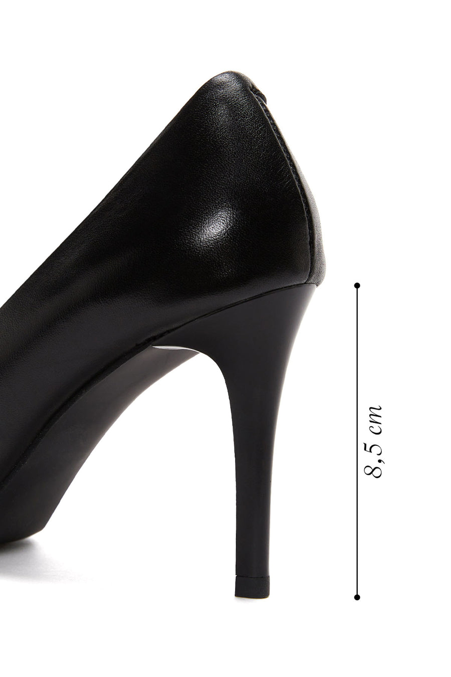 Kadın Siyah Yüksek Topuklu Deri Stiletto