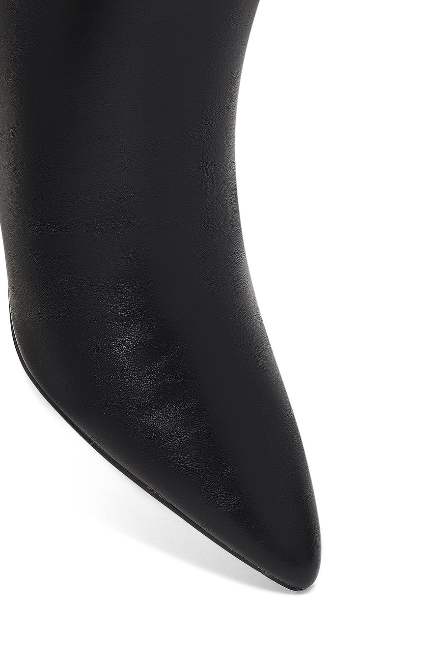 Women's Black Zippered Stone Detailed Heeled Boot