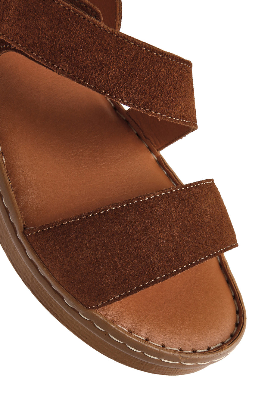 Kadın Taba Süet Deri Comfort Sandalet