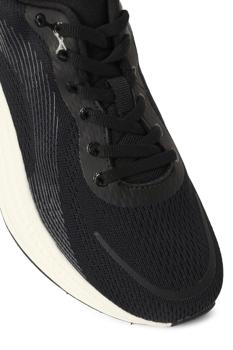 Derimod Zero Woman Black Lace-Up Thick-Soled Fabric Sneakers