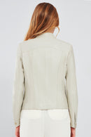Marlyn Women's Beige Short Leather Jacket | Derimod