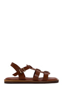 Women's Brown Ankle Strap Leather Sandals | Derimod