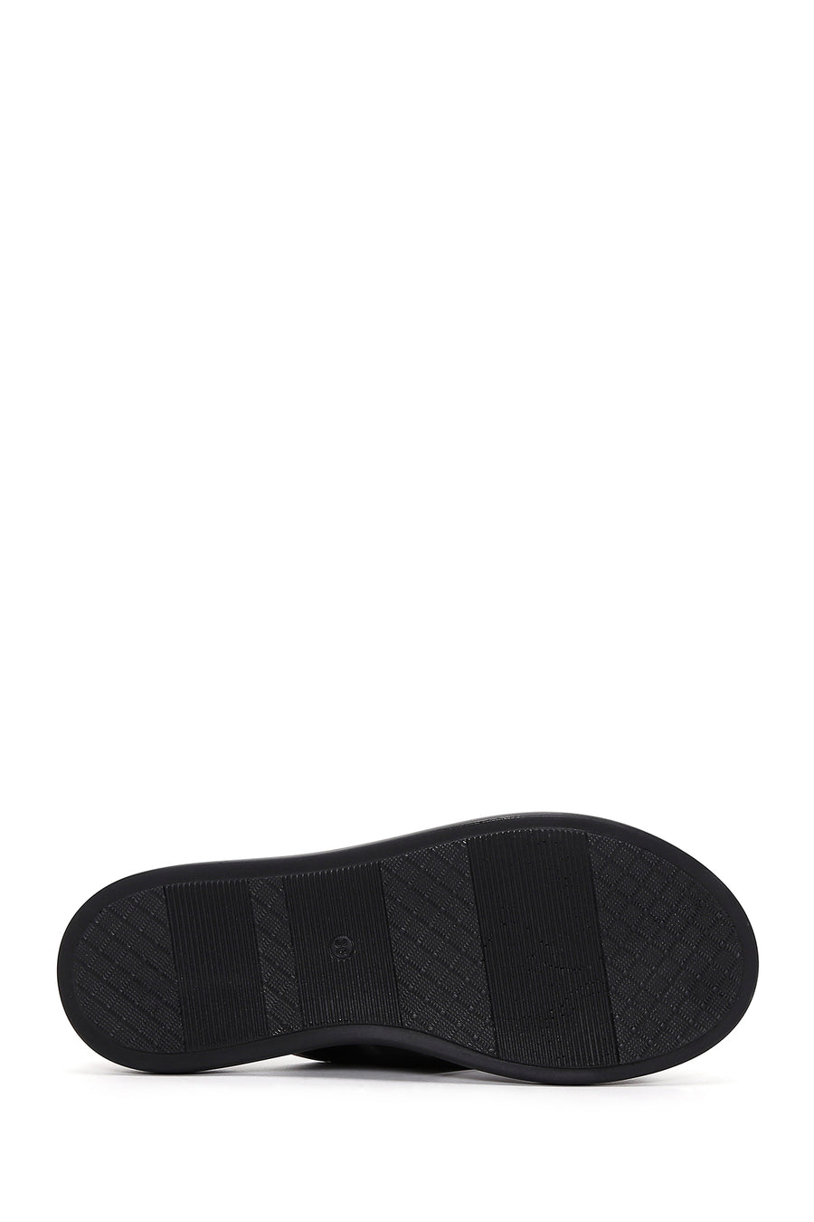 Women's Black Leather Comfort Slippers