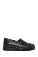 Kadın Siyah Dolgu Topuklu Deri Comfort Loafer | Derimod