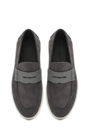 Men's Gray Thick Sole Suede Leather Casual Loafer | Derimod