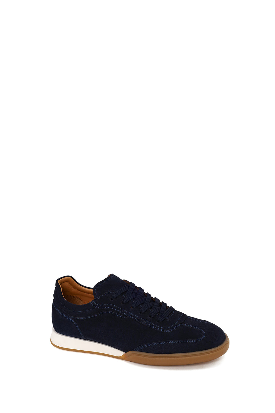 Erkek Lacivert Bağcıklı Süet Deri Sneaker