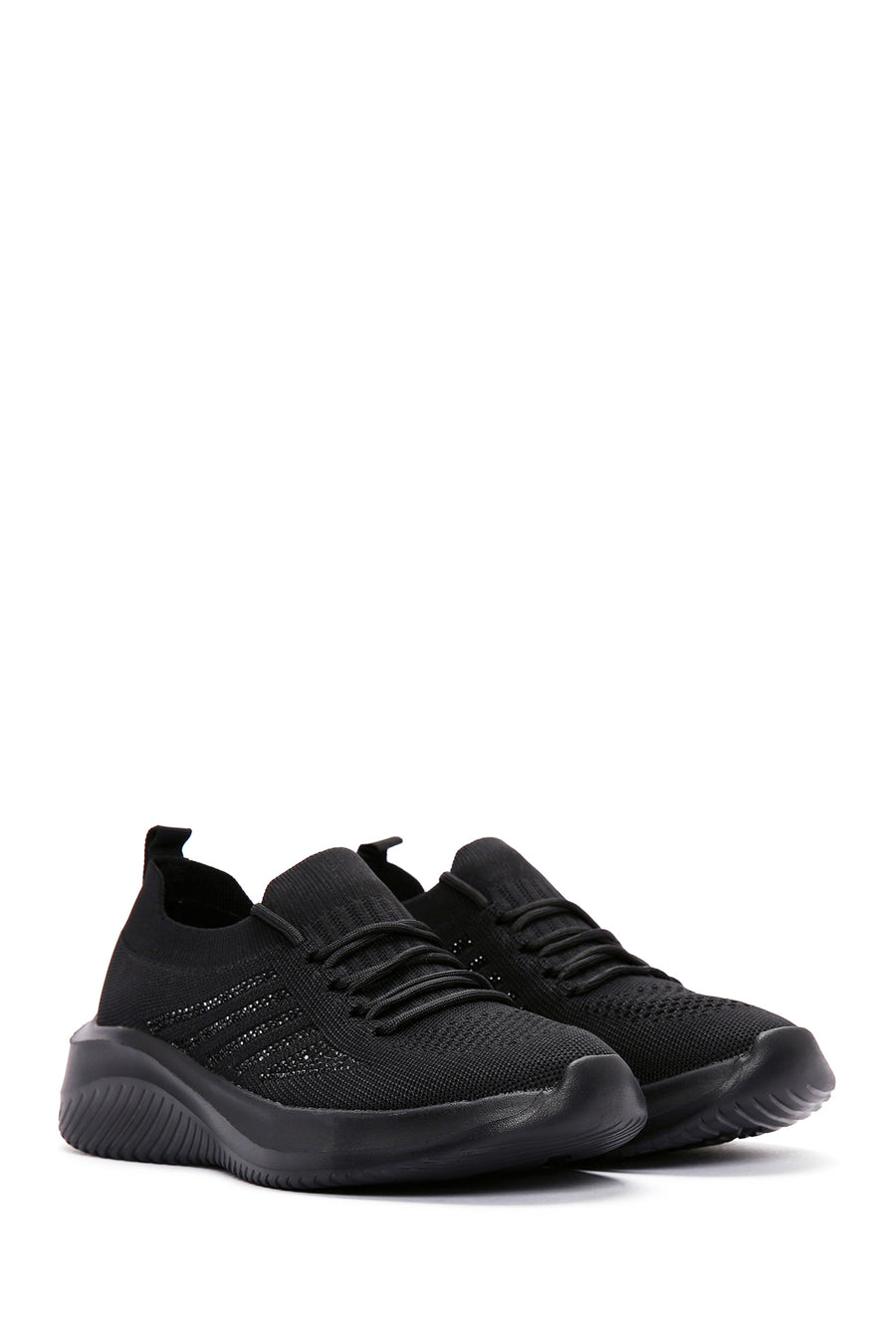 Derimod Zero Women's Black Lace-Up Thick Soled Sports Sneaker