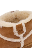 Kadın Camel Süet Deri Teddy Bot | Derimod