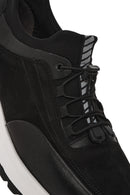 Erkek Siyah Bağcıklı Deri Sneaker | Derimod