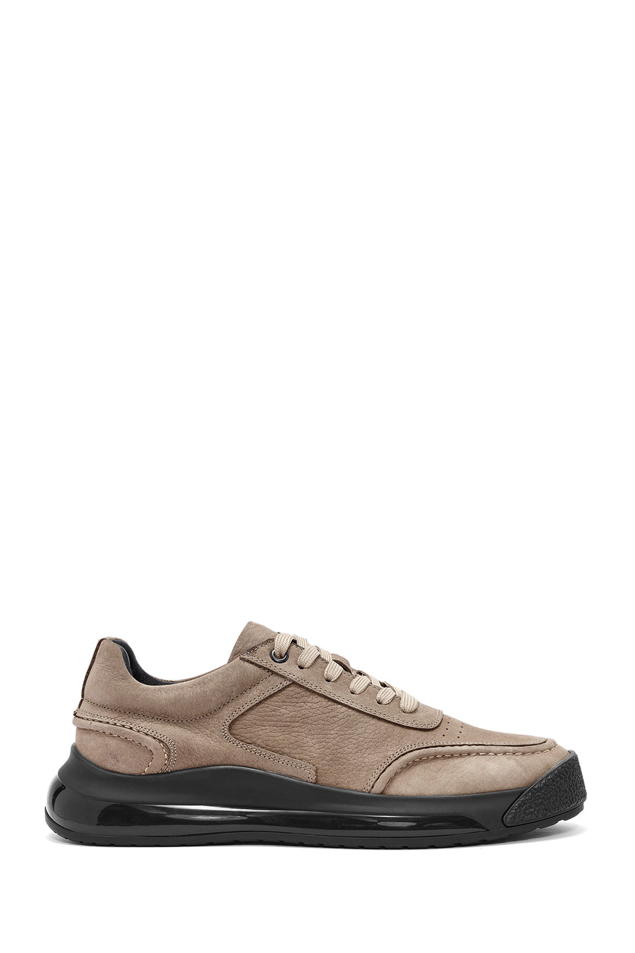 Erkek Vizon Bağcıklı Nubuk Deri Sneaker 24WFD6114V3 | Derimod
