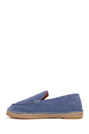Men's Blue Suede Leather Espadrilles | Derimod