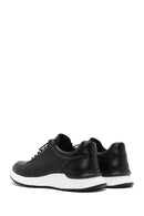 Men's Black Crocodile Patterned Lace-Up Leather Sneakers | Derimod