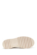 Women's Beige Leather Thick Soled Boots | Derimod