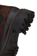 Woman Brown Thick-Soled Suede Chelsea Boots | Derimod