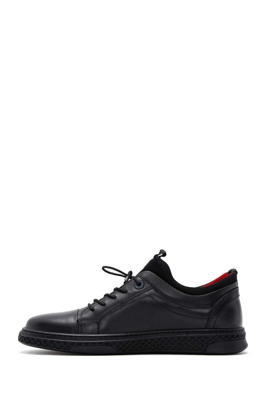 Men's Black Leather Casual Sneaker