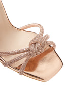 Women's Gold Ankle Buckle Stoned Thin Heel Sandals | Derimod
