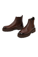 Male Brown Thick-Soled Leather Chelsea Boots | Derimod