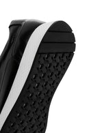 Men's Black Thick Sole Leather Casual Sneaker | Derimod