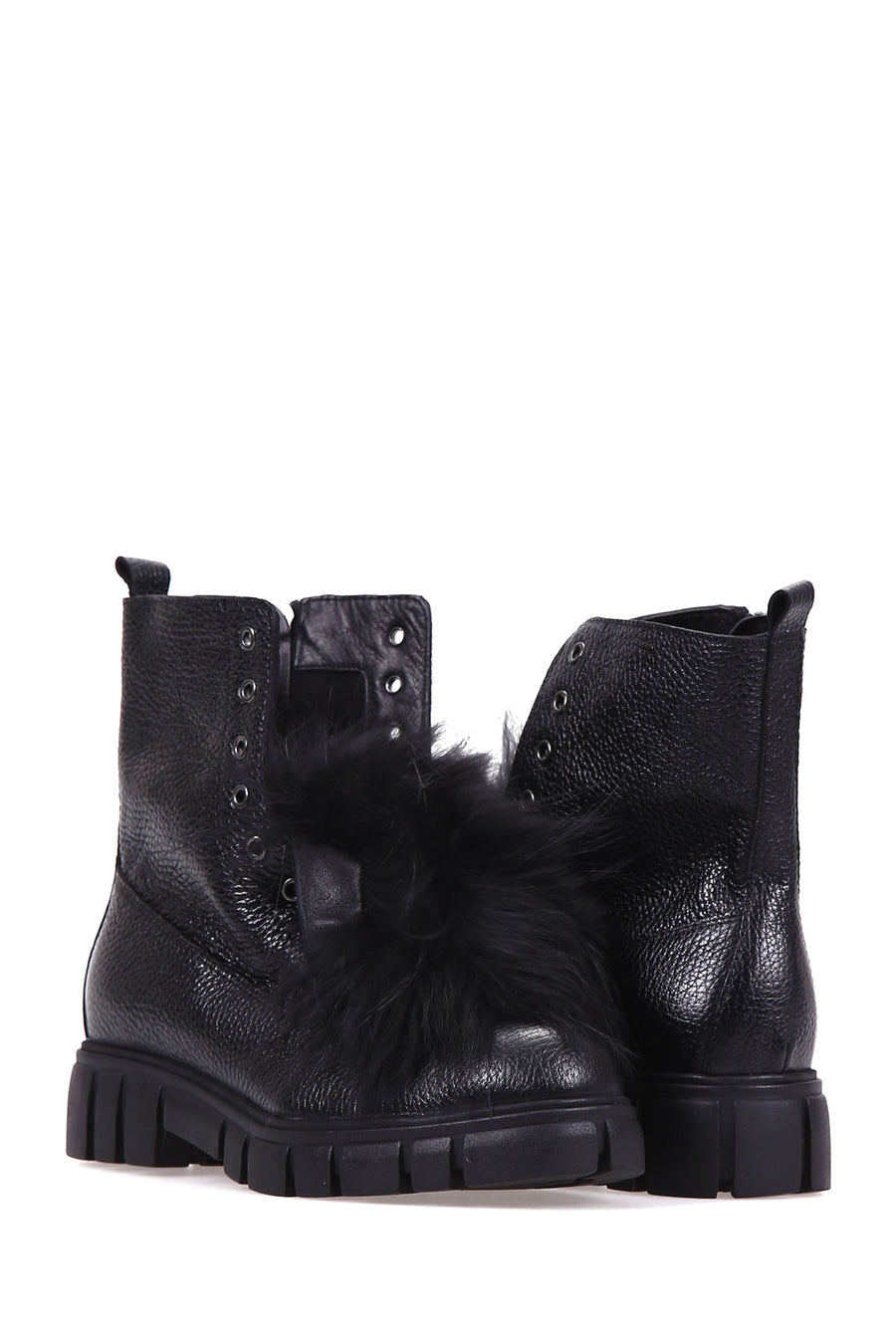 Women's Hairy Leather Boots