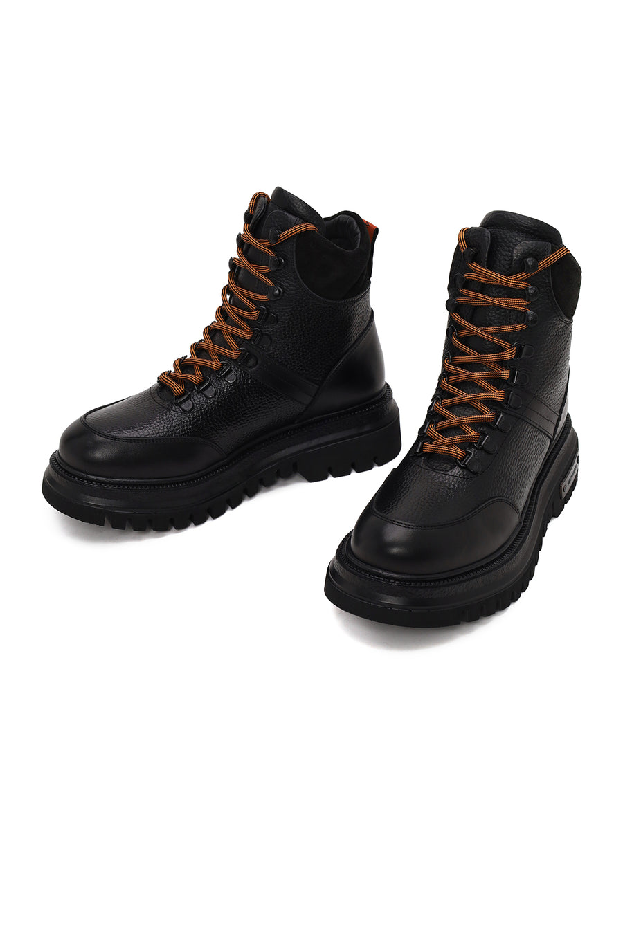 Harley Davidson Male Black Stein Lace-Up Thick-Sole Leather Combat Boots