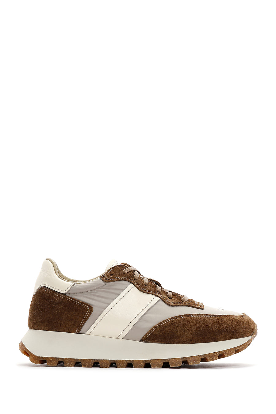 Erkek Vizon Süet Deri Detaylı Sneaker 23WFD639114 | Derimod