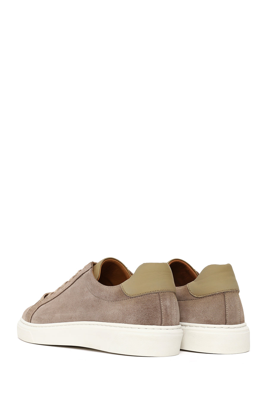 Erkek Bej Bağcıklı Süet Deri Sneaker