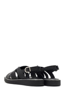 Women's Black Buckled Leather Sandals | Derimod