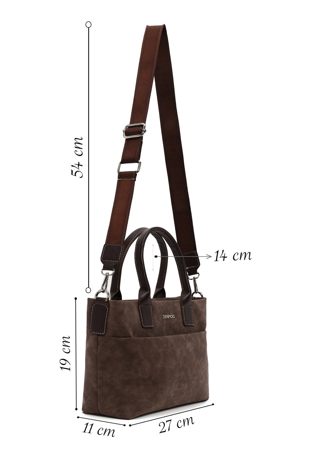 Kadın Kahverengi Uzun Askılı Nubuk Kol Çantası