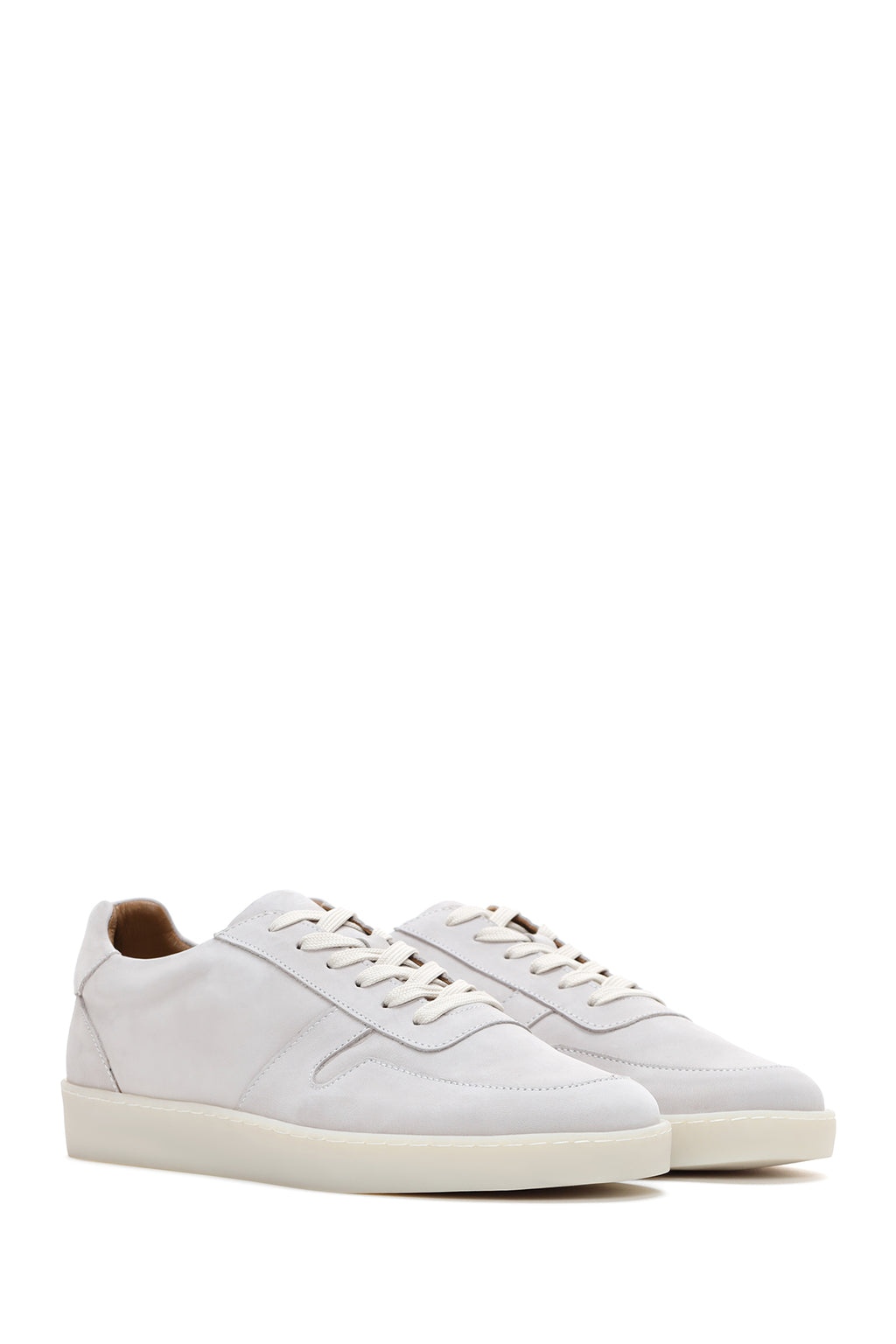 Erkek Taş Rengi Nubuk Deri Sneaker