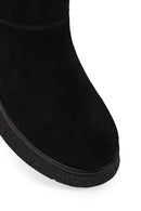 Woman Black Zip Closure Thick-Soled Suede Boots | Derimod